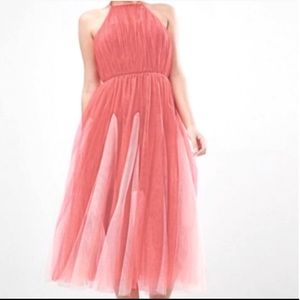 “VINTAGE!” HALTERNECK/ BACKLESS "TULLE" DRESS! NWOT! SIZE 14!